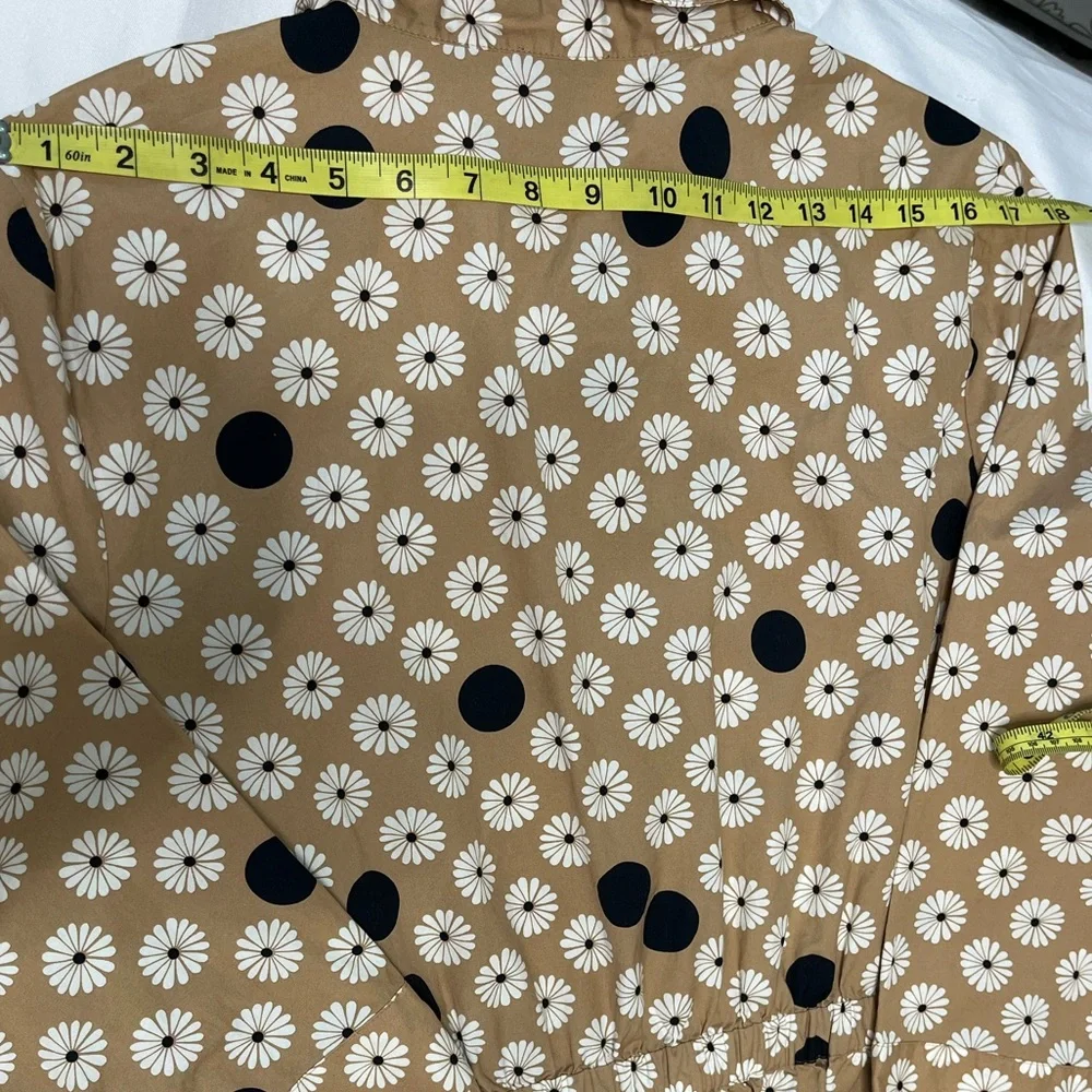 Talbots Beige Floral Dress with Black Accents - Picture 3 of 5